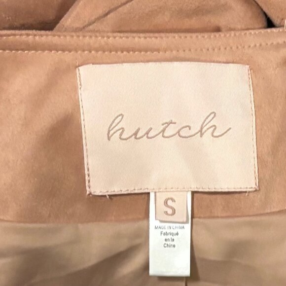 Anthropologie Hutch Open Front Waterfall Jacket In Vegan Suede Size S Neutral - Picture 8 of 9